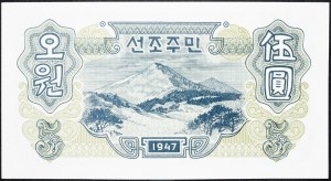 Severná Kórea, 5 Won 1947
