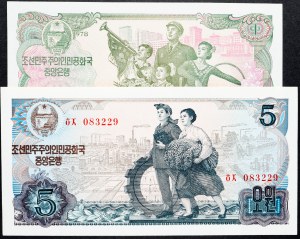 North Korea, 1, 5 Won 1978