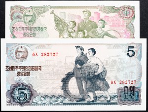 North Korea, 1, 5 Won 1978