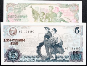 North Korea, 1, 5 Won 1978