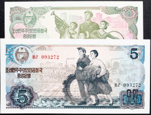 North Korea, 1, 5 Won 1978