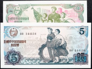 North Korea, 1, 5 Won 1978