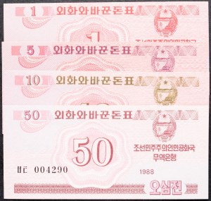 Severná Kórea, 1, 5, 10, 50 Chon 1988