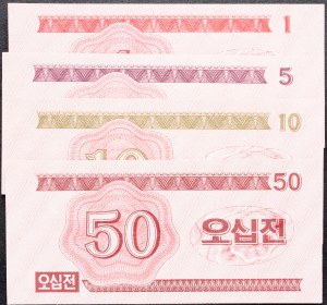 Severná Kórea, 1, 5, 10, 50 Chon 1988