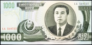 North Korea, 1000 Won 2002