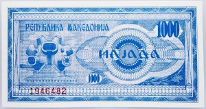 Macedonia Północna, 1000 Denari 1992