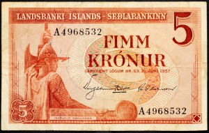 Norvège, 5 Krónur 1957