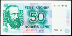 Norvegia, 50 corone 1990