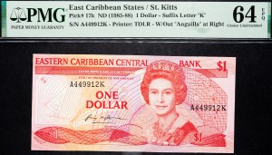 Organisation des États des Caraïbes orientales, 1 dollar 1985-1988