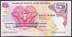 Papua-Nová Guinea, 5 Kina 1992