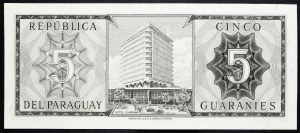 Paraguay, 5 Guaranies 1952