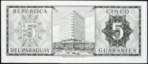Paraguay, 5 Guaranies 1952