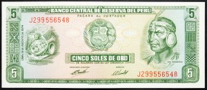 Peru, 5 Soles de Oro 1974