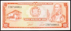 Peru, 10 Soles de Oro 1974