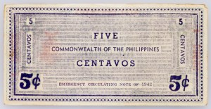 Filipíny, 5 centavos 1942