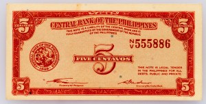 Filipíny, 5 centavos 1951