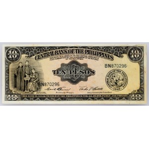 Philippines, 10 Pesos 1961