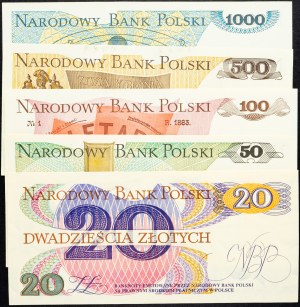 Poľsko, 20, 50, 100, 500, 1000 zlotých 1982, 1988