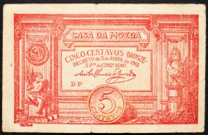 Portogallo, 5 Centavos 1918