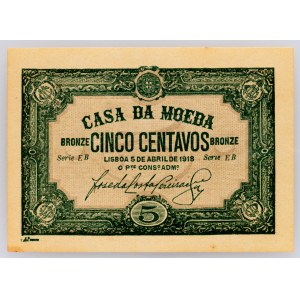 Portugal, 5 Centavos 1918