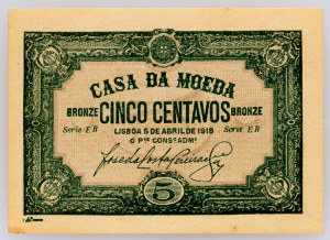 Portugalsko, 5 centavos 1918