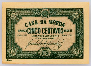 Portugalsko, 5 centavos 1918