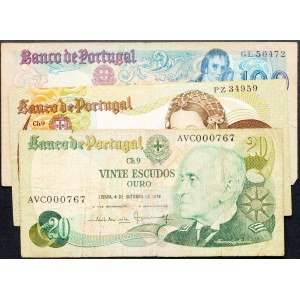 Portugal, 20, 50, 100 Escudos Ouro 1978, 1980