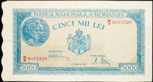 Roumanie, 5000 Lei 1945