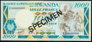 Rwanda, 1000 frankov 1981