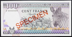 Rwanda, 100 franków 1989