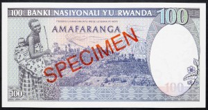 Rwanda, 100 franků 1989