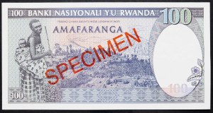 Rwanda, 100 frankov 1989