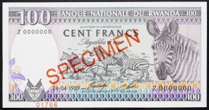 Rwanda, 100 franků 1989