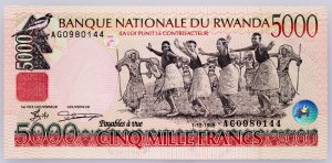 Rwanda, 5000 franků 1998
