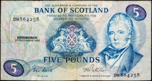 Scozia, 5 sterline 1985