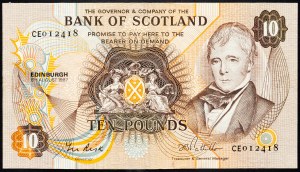 Scozia, 10 sterline 1987