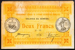 Sénégal, 2 Francs 1917