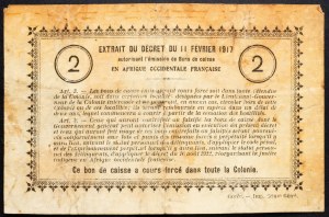 Senegal, 2 Francs 1917
