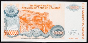 Srbsko, 5000000 Dinara 1993