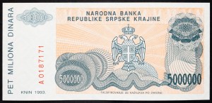 Srbsko, 5000000 Dinara 1993