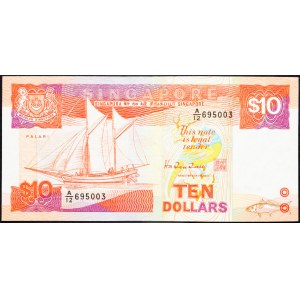 Singapore, 10 Dollars 1988