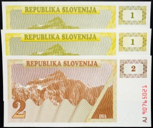 Slovénie, 1, 2 Tolar 1990