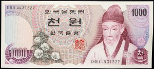 Korea Południowa, 1000 wonów 1975