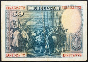Spain, 50 Pesetas 1928