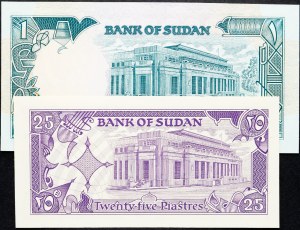 Sudán, 25 piastres, 1 libra 1987
