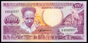 Surinam, 100 guldenů 1986