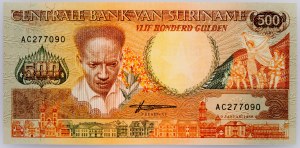 Surinam, 500 guldenov 1988