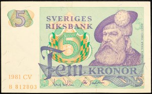 Suède, 5 couronnes 1981