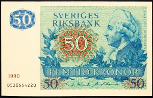 Suède, 50 couronnes 1990