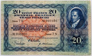 Switzerland, 20 Francs 1935